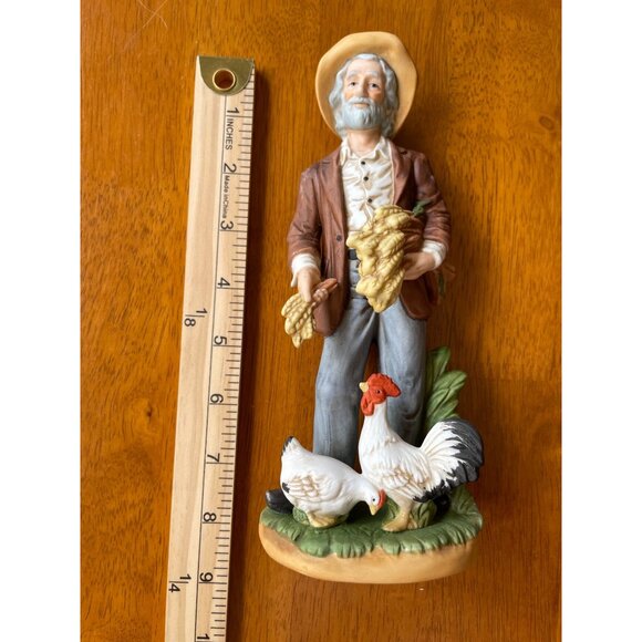 Vintage Homco Farmer Figurine With Chickens - Picture 3 of 5